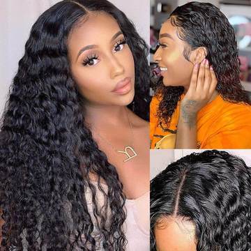 14A 13x4 Frontal Wigs Deep Wave